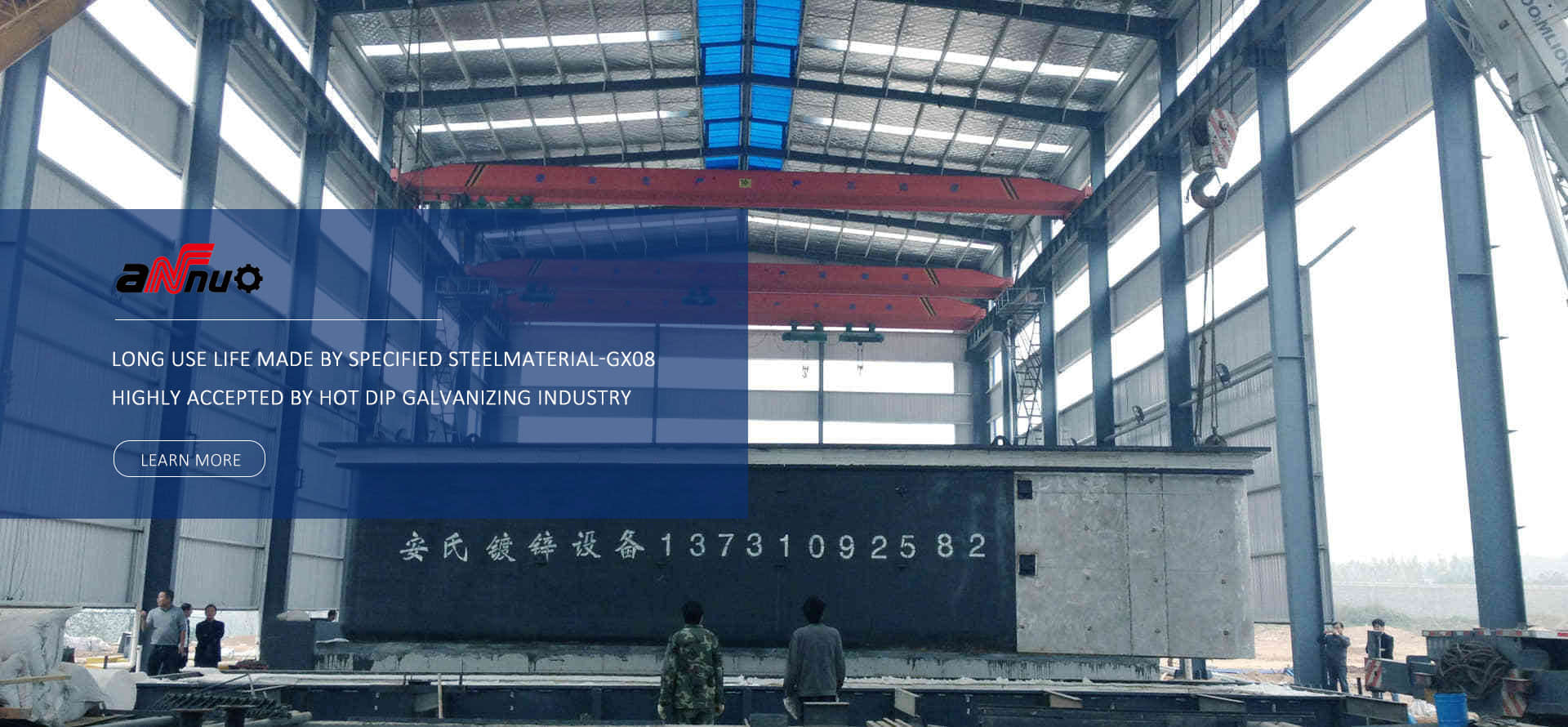 Long use life made by Specified Steel material-GX08 highly accepted by hot dip Galvanizing Industry